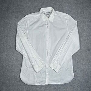 Z Zegna Shirt Mens Large 43/17 White Drop 8 Fit Luxury Designer Dress Cotton